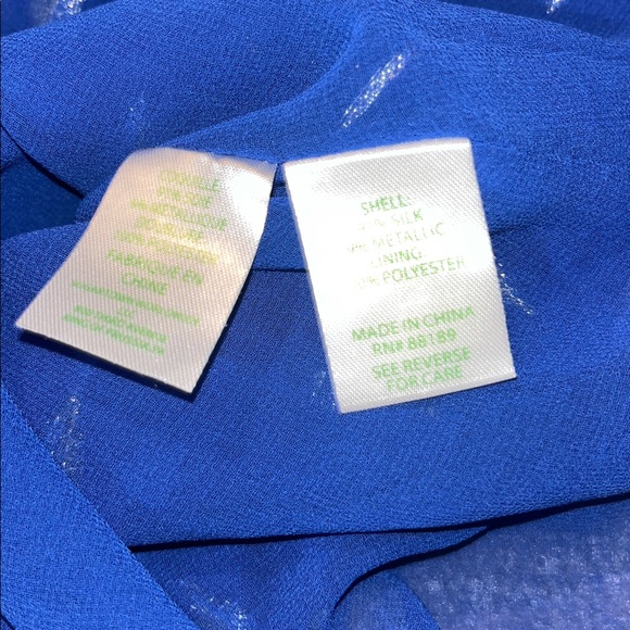 Lilly Pulitzer Shea Silk in Lapis Lazuli Blue Metallic Gold Size M - Picture 7 of 9